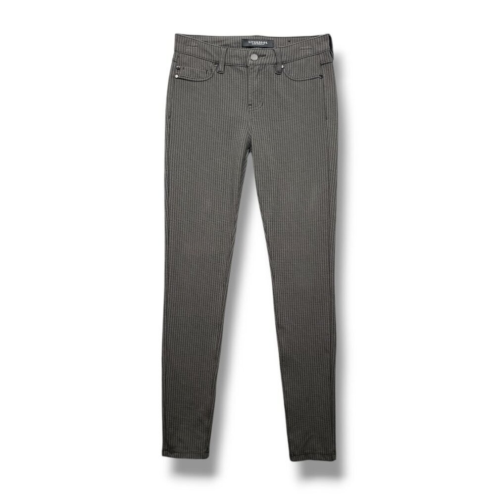 Liverpool Madonna Leggings Womens 2 Grey Striped Pants